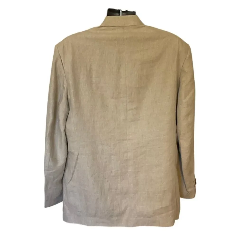 Eddie Bauer Linen Blazer Mens 44 Tall Beige Tan Sport Coat AKA Eddie Bauer